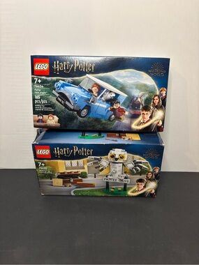 Harry Potter Lego Lot - 76424 & 76425 Ford Anglia & Hedwig Privet Drive